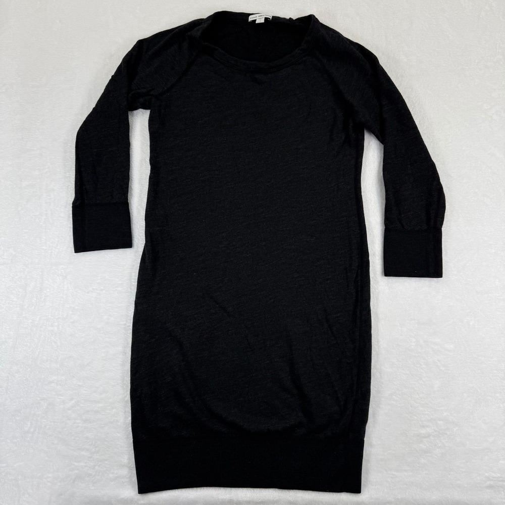 Standard James Perse Black Supima Cotton Modal Raglan Sleeve Dress Size 1‎ S